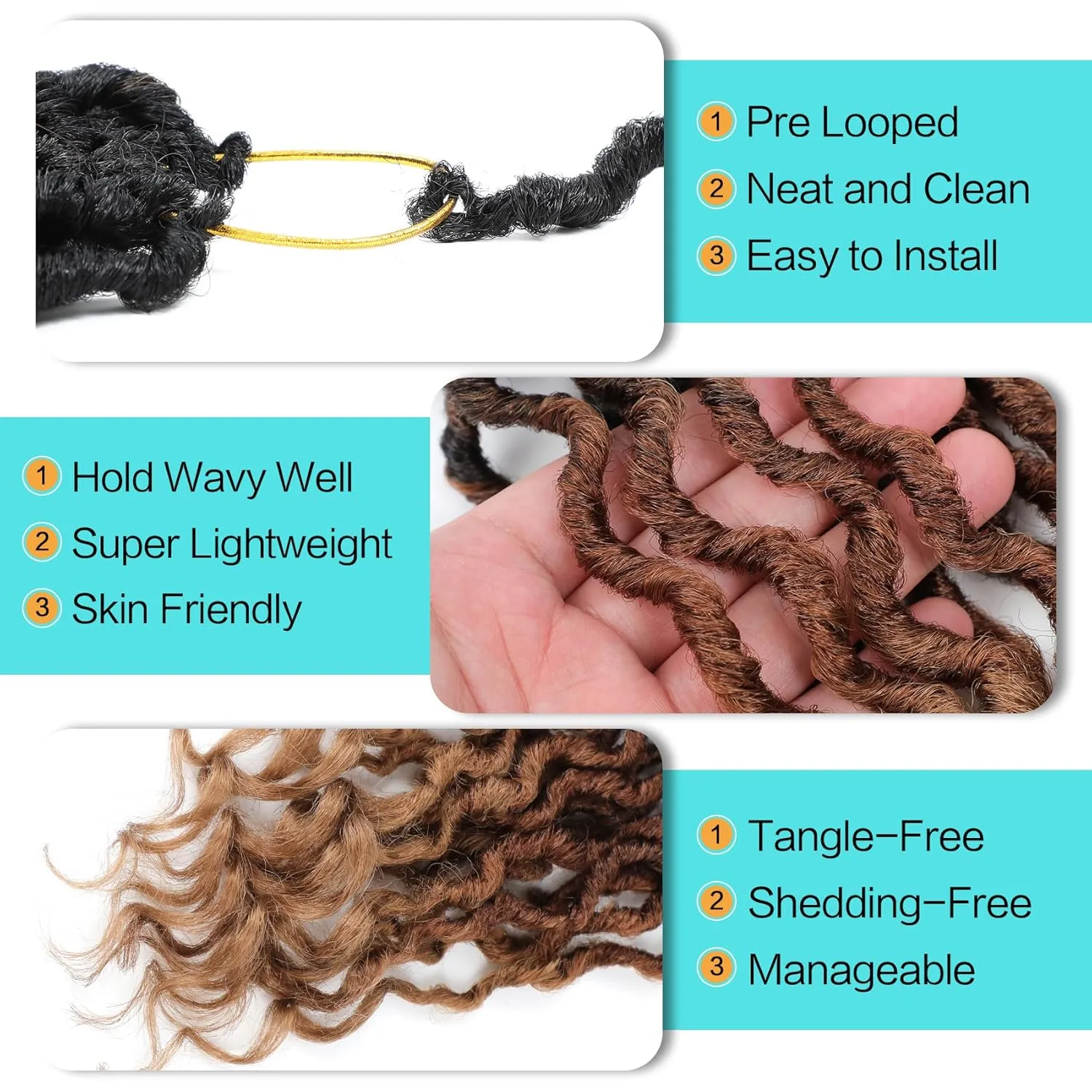 Karida Goddess Locs 12 Inch, Short Faux Locs 8 Packs, Crochet Hair With Curly Ends for Black Women Pre-Looped (12 Inch, Pack of 8, 1B/30/27#)
