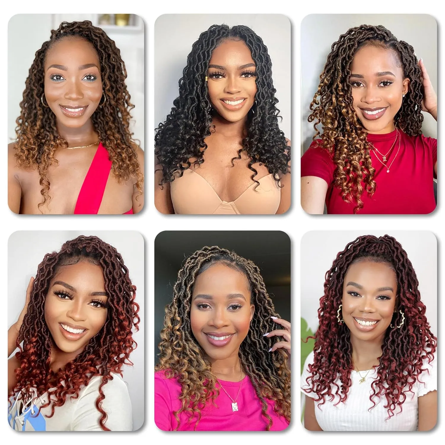 Karida Goddess Locs 12 Inch, Short Faux Locs 8 Packs, Crochet Hair With Curly Ends for Black Women Pre-Looped (12 Inch, Pack of 8, 1B/30/27#)