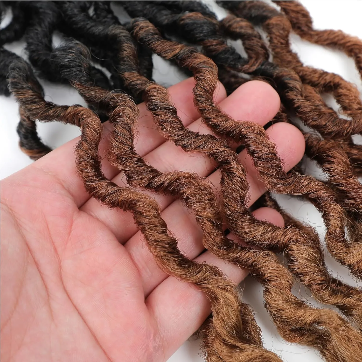 Karida Goddess Locs 12 Inch, Short Faux Locs 8 Packs, Crochet Hair With Curly Ends for Black Women Pre-Looped (12 Inch, Pack of 8, 1B/30/27#)