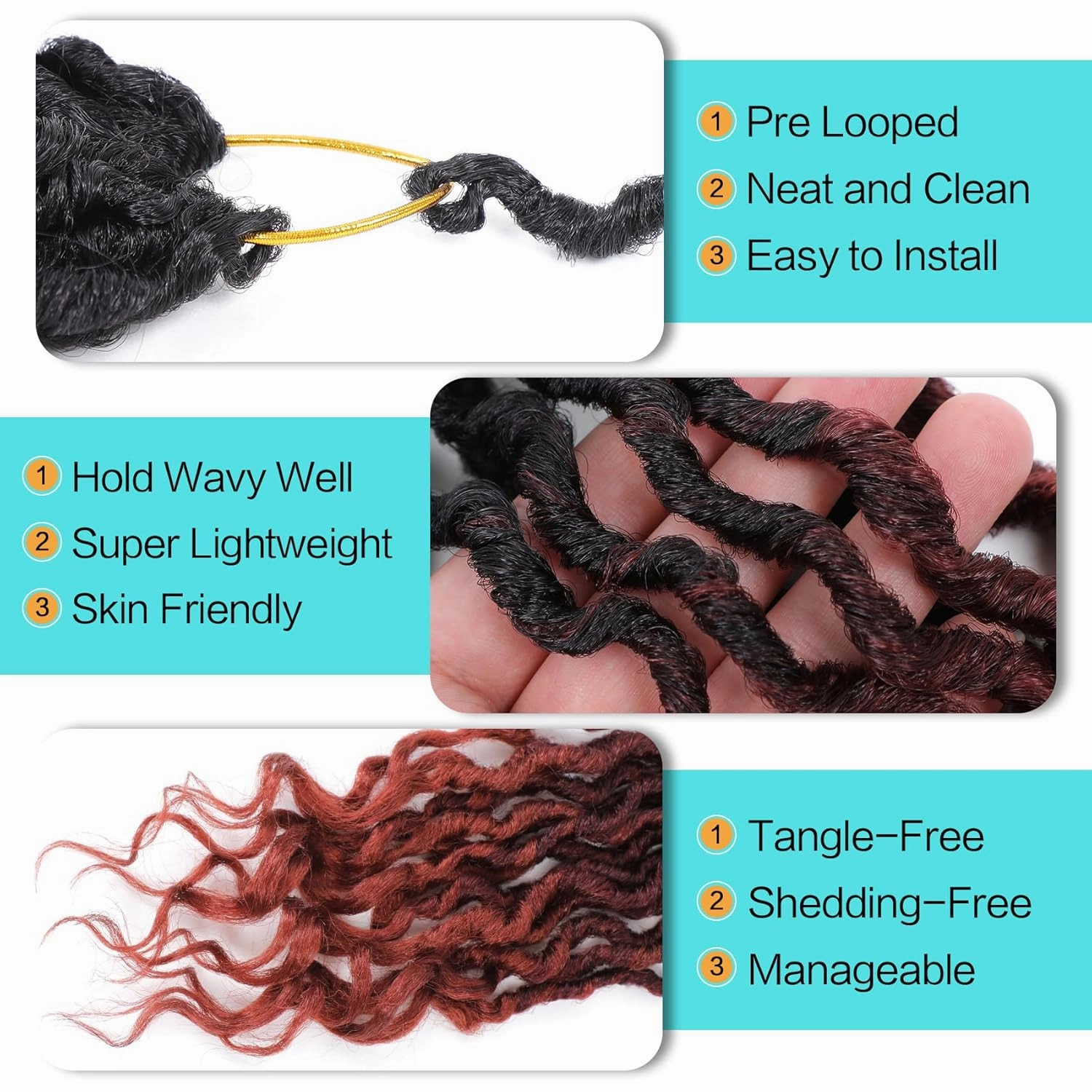 Karida Goddess Locs Crochet Hair 12 Inch, 8 Packs Faux Locs Crochet Hair For Black Women, Pre Looped Crochet Goddess Locs With Curly Ends (12 Inch (Pack of 8), 1B/530/350#)