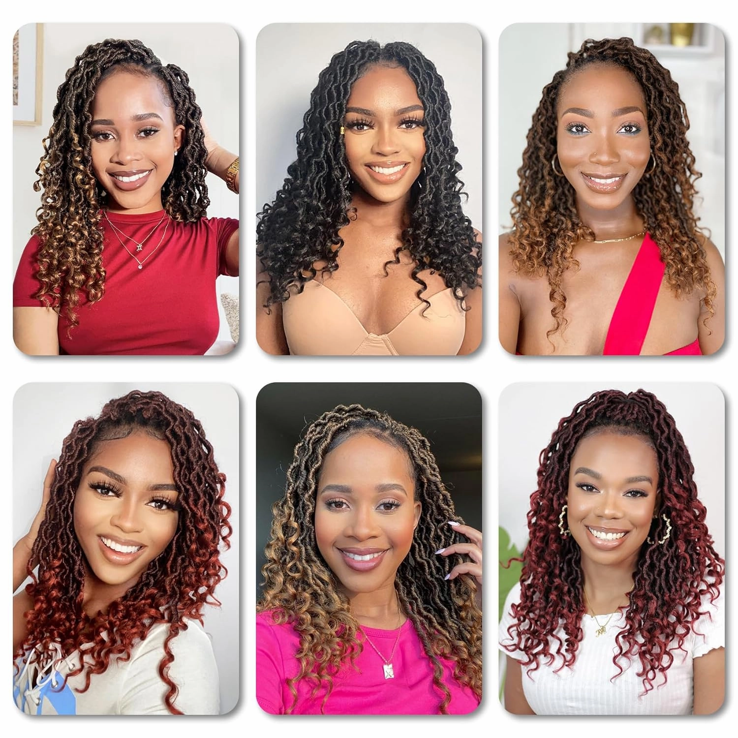Karida Goddess Locs Crochet Hair 12 Inch, 8 Packs Faux Locs Crochet Hair For Black Women, Pre Looped Crochet Goddess Locs With Curly Ends (12 Inch (Pack of 8), 1B/530/350#)