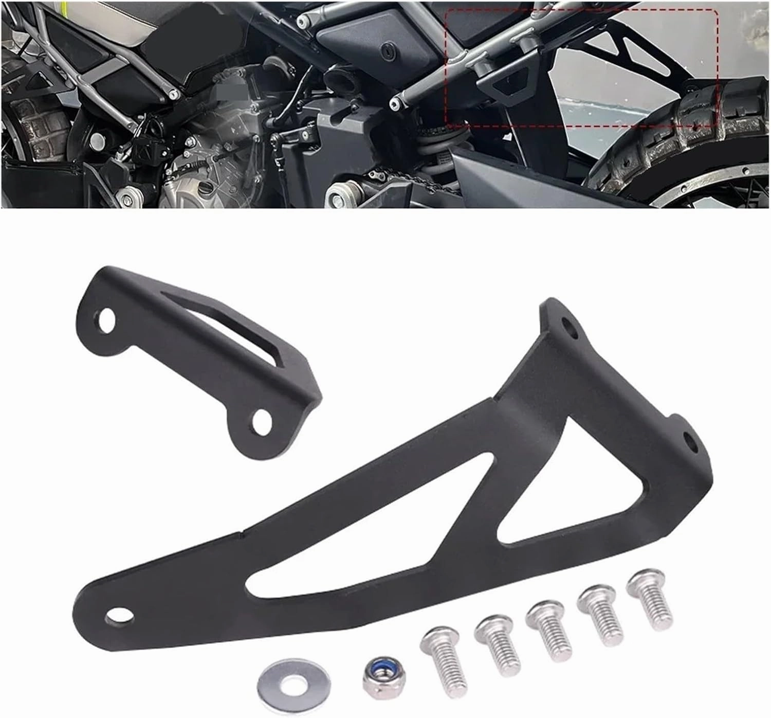 KEXINDIANZ Compatible With CFMOTO 450MT Rear Footrest Blanking Plate Compatible With CF-MOTO IBEX 450 MT MT450 Motorcycle Foot Peg Removes Exhaust Hanger Bracket