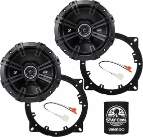 KICKER Speakers 6.75 inch for Hyundai Genesis (Sedan) 2015-2016 Upgrade Kit - Pair of DS Series with Adapters and Harness, Coaxial 6 3/4 Car Audio Front or Rear Door Speaker DSC6704, 43DSC6704