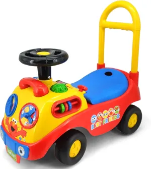 Kiddieland: My First Activity Ride-On - Elmo - Light & Sound Sesame Street Foot-to-Floor Vehicle, Interactive Dashboard, Seat Storage, Toddler 12-36mo