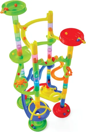 Kidoozie Mega Marble Madness - Classic Marble Maze for Ages 3  - Build Gravity-Defying Races & Challenge Friends