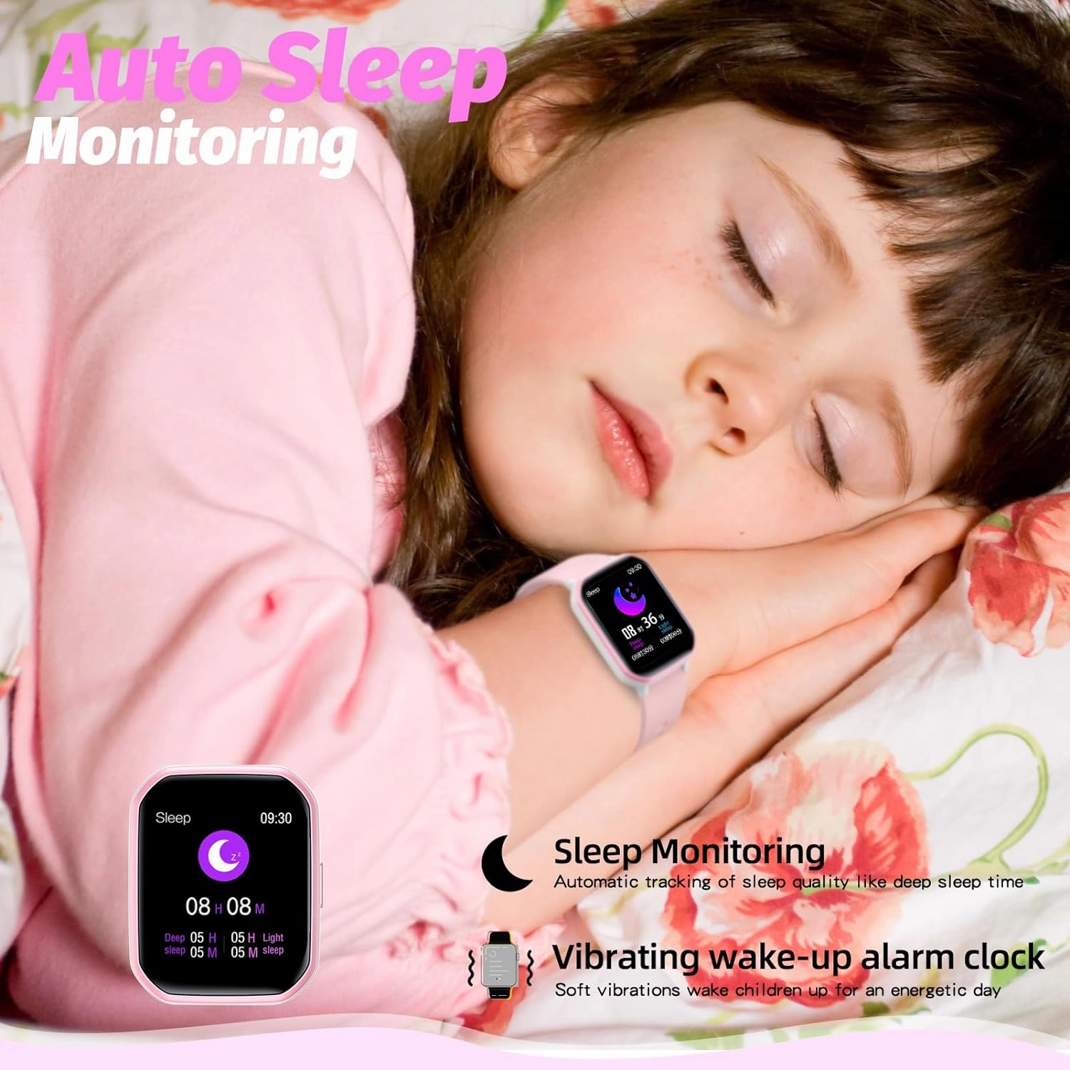 Kids Smart Watch Girls Boys, Fitness Tracker for Kids,1.5 inch and DIY Dials,19 Sport Modes, Sleep Monitor, Pedometers, Heart Rate, IP68 Waterproof, Great Gift for Boys Girls Teens 6-14 (Pink)