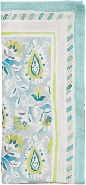 Kim Seybert Mira Napkin in Seafoam & Green, Set of 4