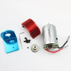 KingVal Replacement 540 Brushed Motor with Mount Base Motor Gear and Heat Sink Combo Compatible with WLtoys 1/18 A959-B A969-B A979-B K929-B RC Car