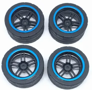 KingVal Replacement Left and Right Tire Wheel Combo RC Spare Parts Compatible with WLtoys 104072 RC Car