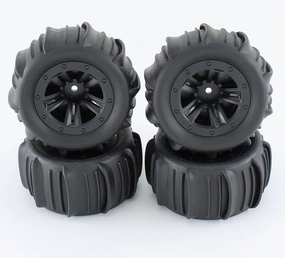 KingVal 4PCS Wheel Tire 12mm Hex Hub Beach Sand, Snow, Desert Off-Road Crawler Wheels Tires Compatible with WLtoys 144001 144002 144010 124008 124018 124019 124016 124017 MJX 1/16 1/14 RC Cars
