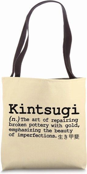 Kintsugi Gold Pottery Repair Japanese Poetic Tradition Word Tote Bag