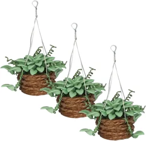 Kisangel 3pcs Doll House Potted Plant Mini Plant Home Mini House Accessories Decoration Miniature Bonsai Plant Small Fake Flowers Miniature Adornment Artificial Flowers Resin Indoor