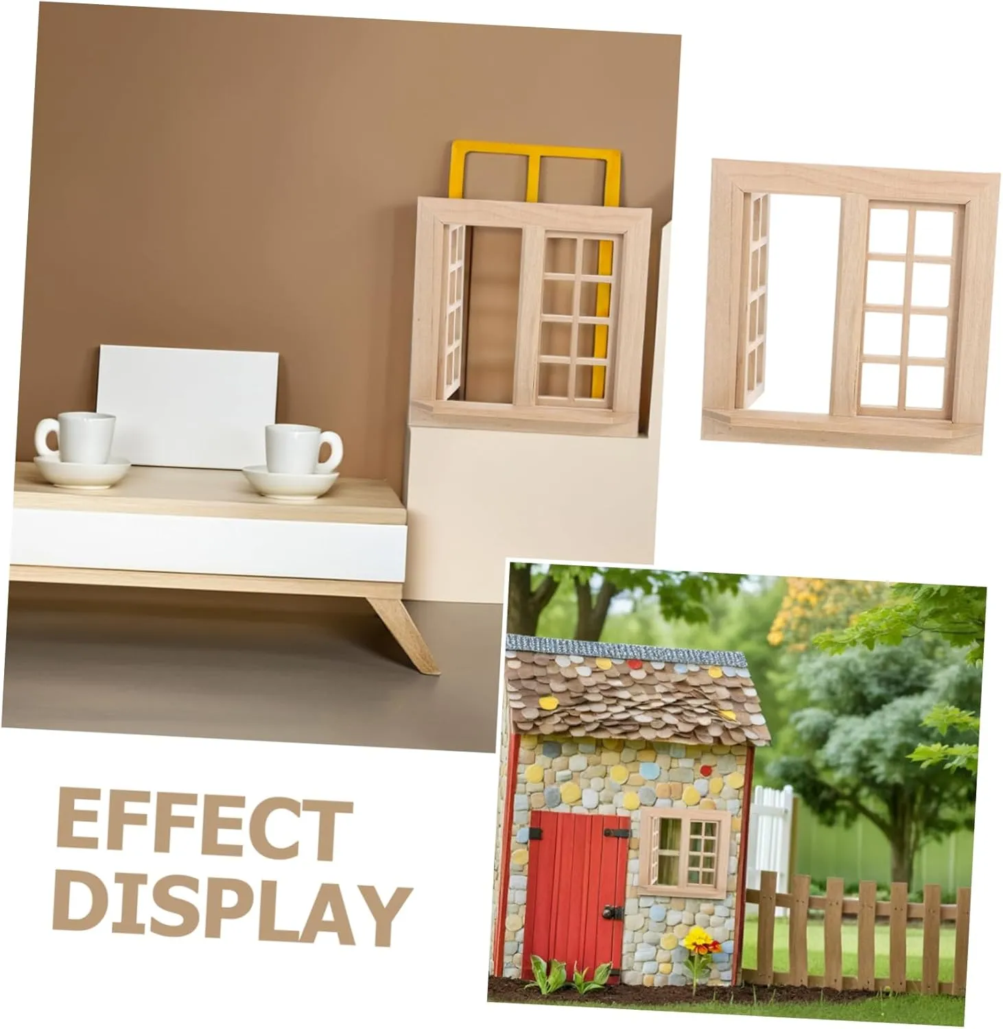 Kisangel 4pcs Scale Dollhouse Craft for Mini Garden and Home Decoration