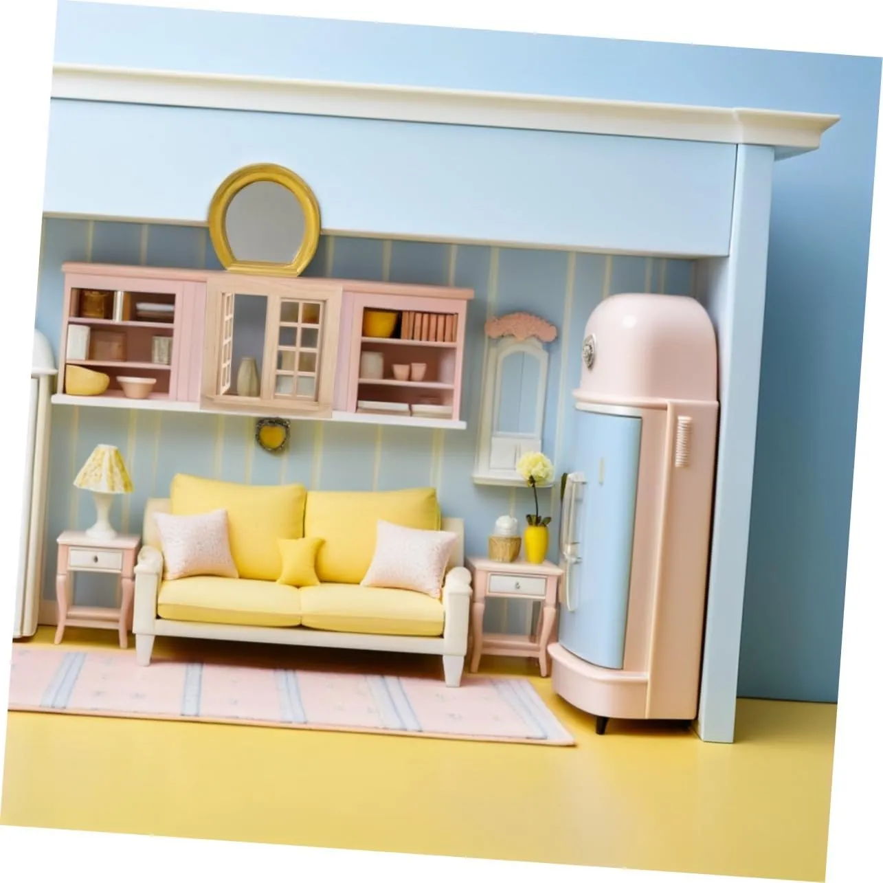 Kisangel 4pcs Scale Dollhouse Craft for Mini Garden and Home Decoration