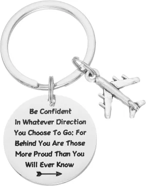 Kivosliviz Pilot Keychain for Men Women Birthday Gifts for Pilots Aviation Flight Attendant Keychain