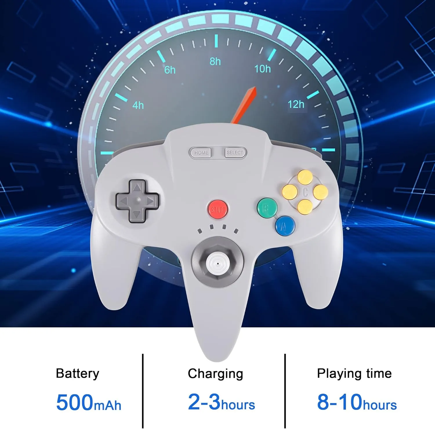 KIWITATA Wireless N64 Controller for Switch, 2.4ghz Rechargeable N64 Remote Wireless USB Game Joystick Controller for Switch/Switch Lite/Switch OLED, MAC, PC Windows 7,8,10,11 Gray