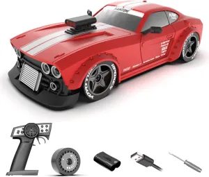 KM3299 RC Drift Car for Adult, 1/32 Scale 4WD Full Proportional Remote Control Difting Car, Hobby RC Racing Cars Model with 30KM/H High Speed - RTR (Red)