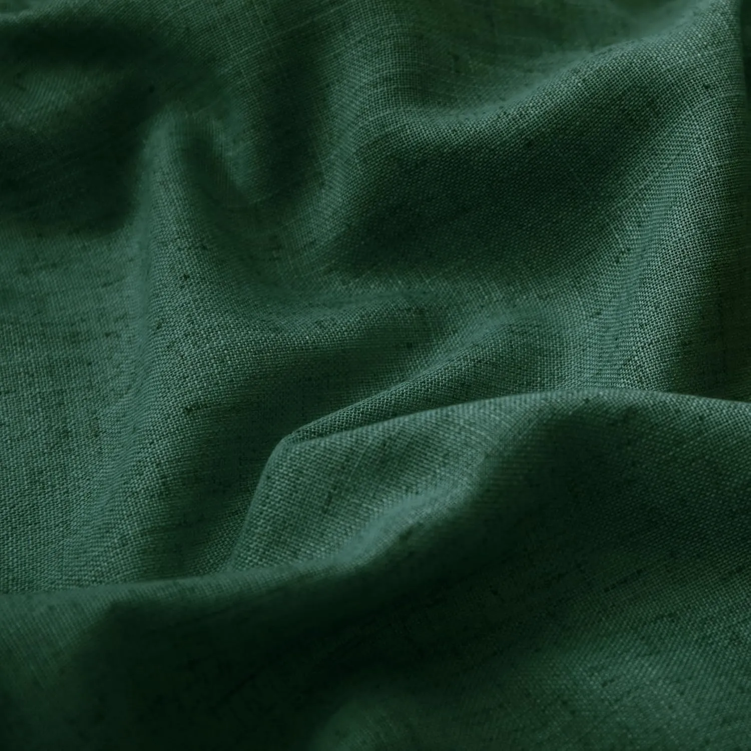 KOUFALL Dark Green Curtains 84 Inches Long for Living Room 2 Panels Set,Sheer Linen Black Grommet Semi Light Filtering Moody Curtains Drapes for Bedroom Dining Room,Emerald