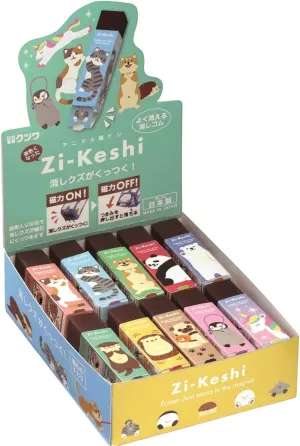 Kutsuwa RE040-20P Eraser, Magnetic Poppy, Pastel Animal, Pack of 20