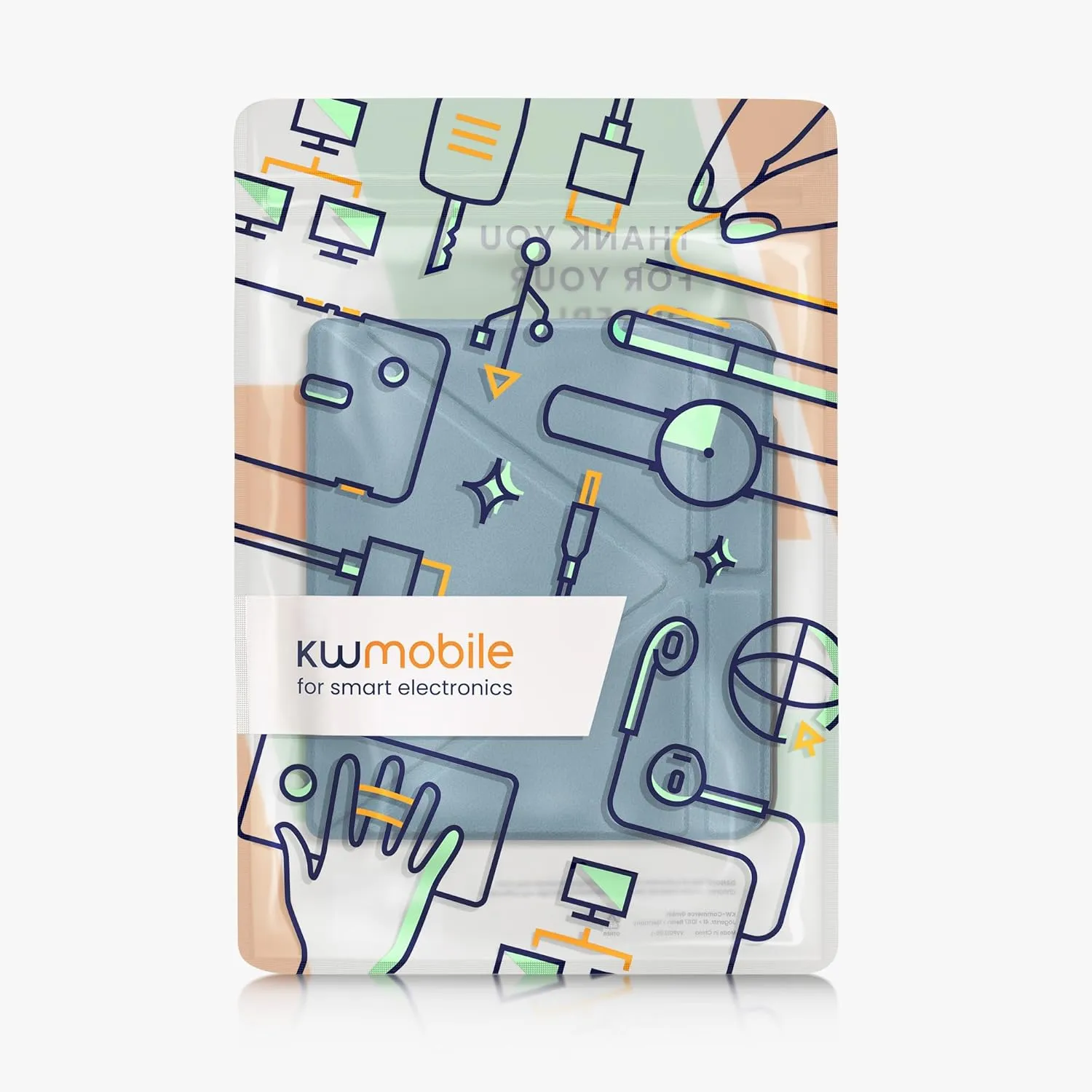 kwmobile Origami Case Compatible with Kobo Libra Colour Case - Slim PU Leather Cover with Stand - Petrol