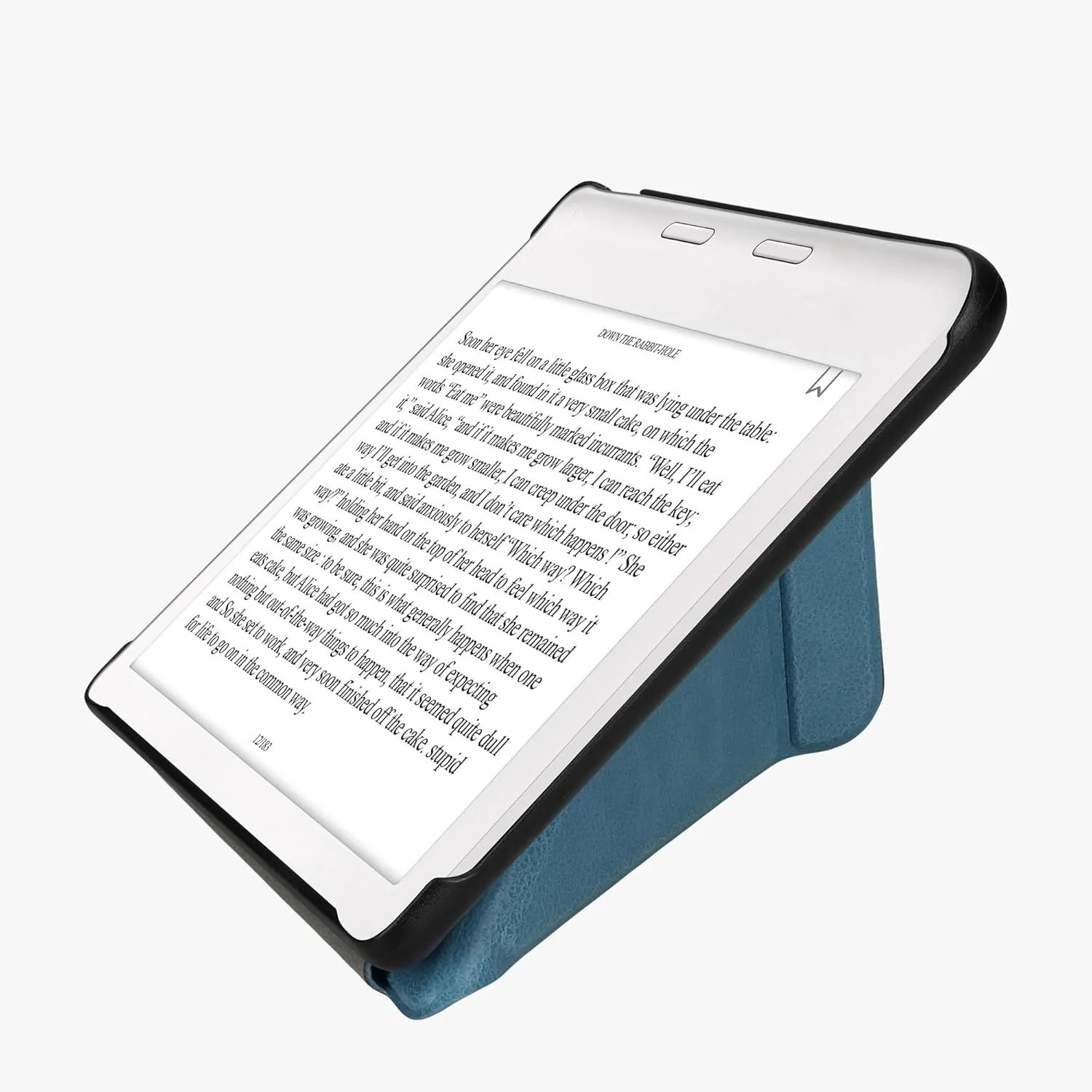 kwmobile Origami Case Compatible with Kobo Libra Colour Case - Slim PU Leather Cover with Stand - Petrol