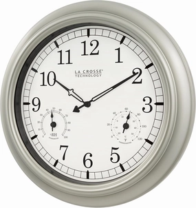 La Crosse Technology WT-3181PL-Q Quartz Indoor/Outdoor Wall Clock, 18"