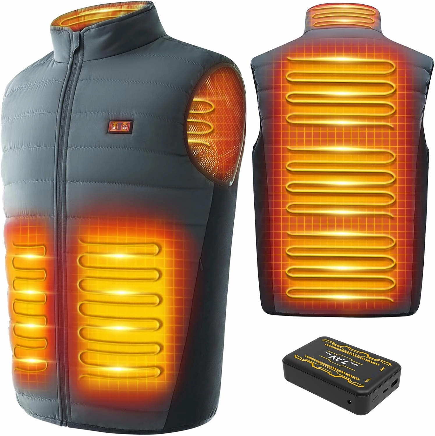 LABEWVI Heated Vest for Men Women with Battery Pack 7.4V 25000mAh, Rechargeable Heating Electric Lightweight Vest