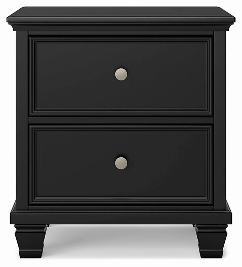 Lanolee California King Panel Bed with Mirrored Dresser and Nightstand