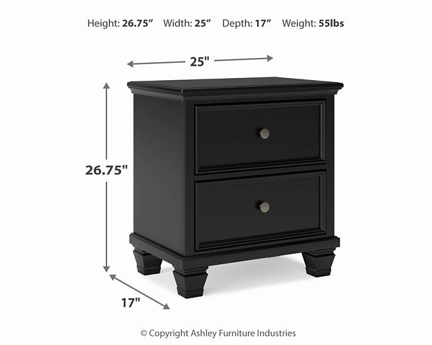 Lanolee California King Panel Bed with Mirrored Dresser and Nightstand