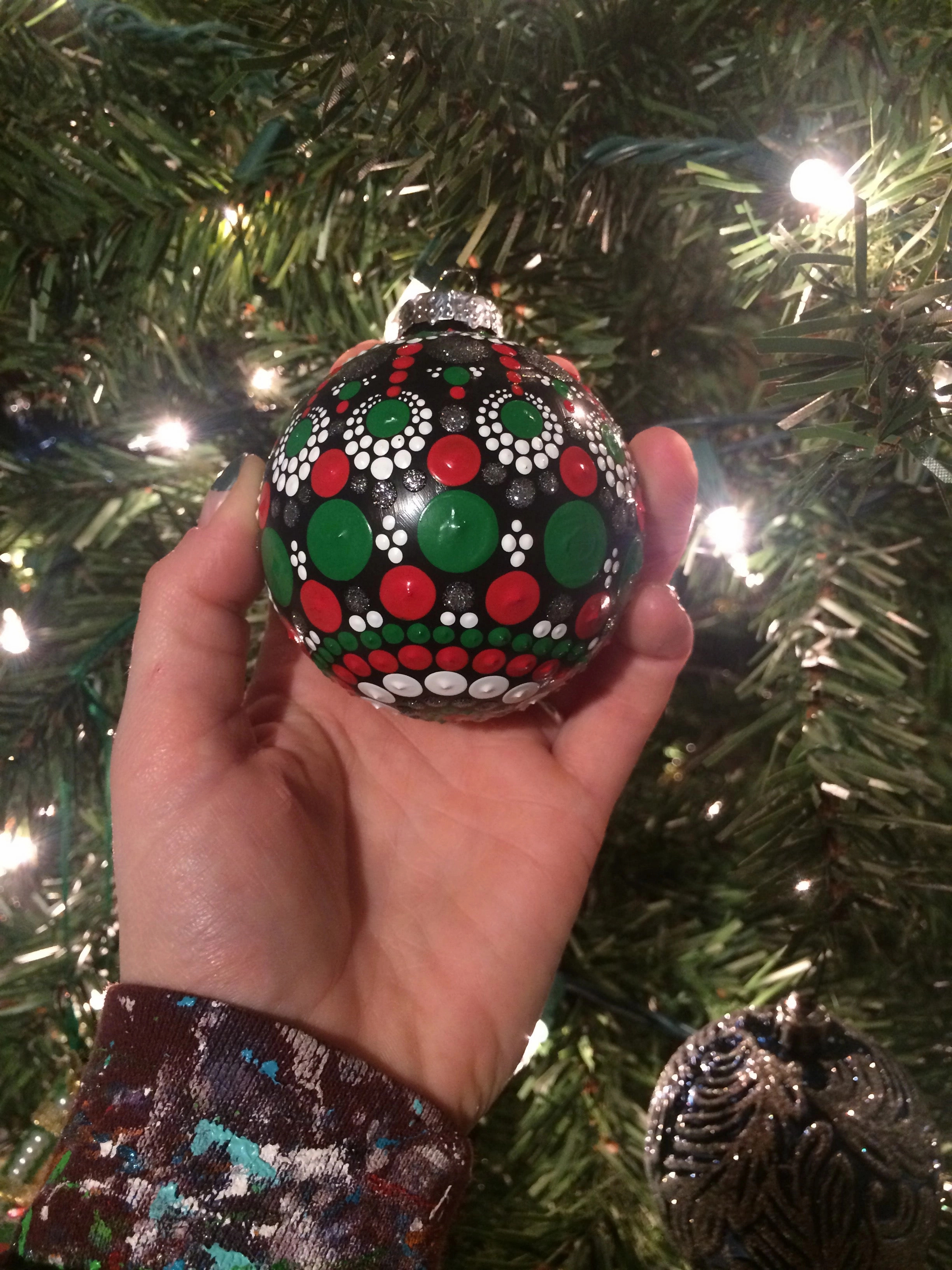 Large Christmas Red & Green Ornament