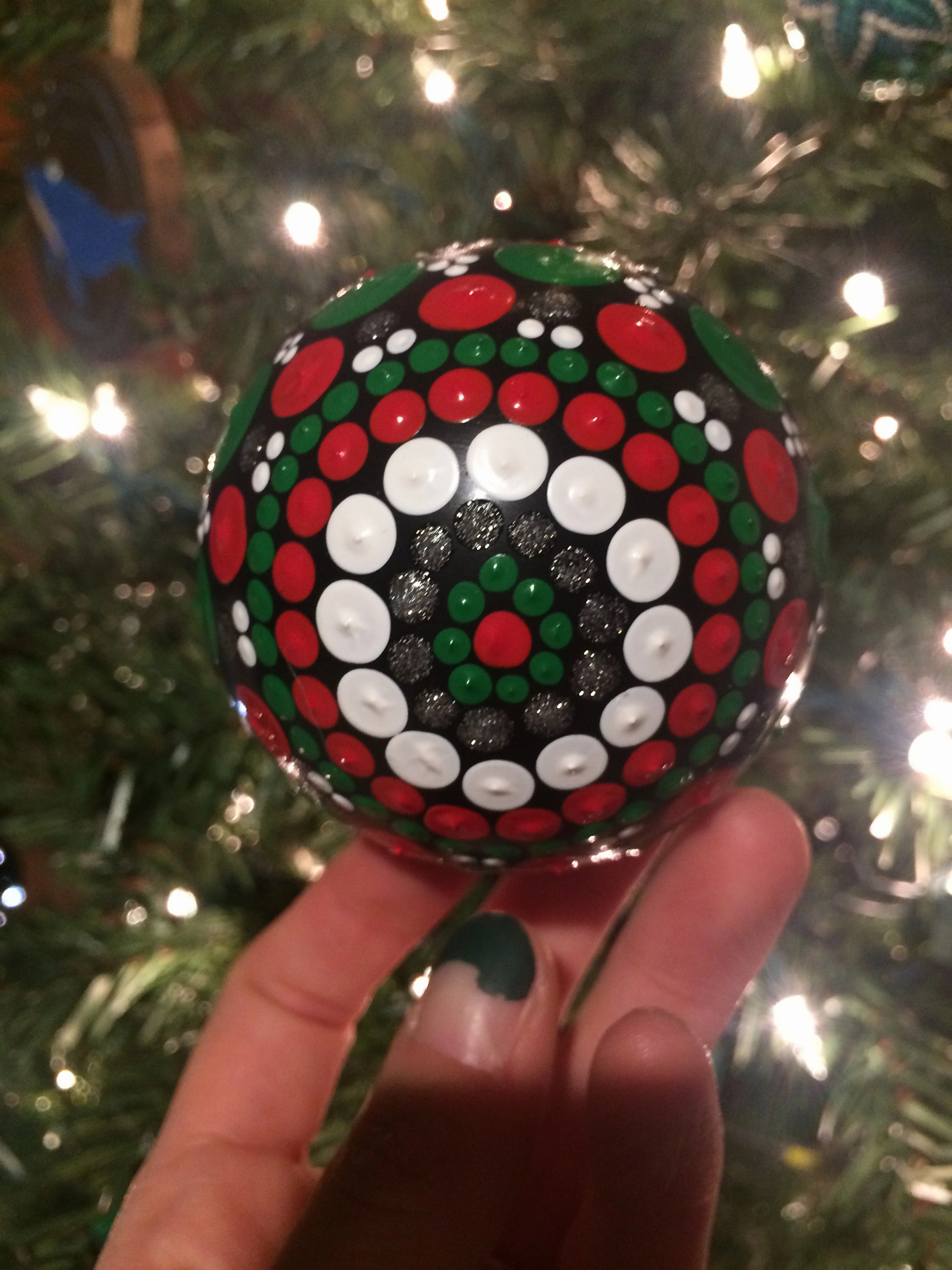 Large Christmas Red & Green Ornament