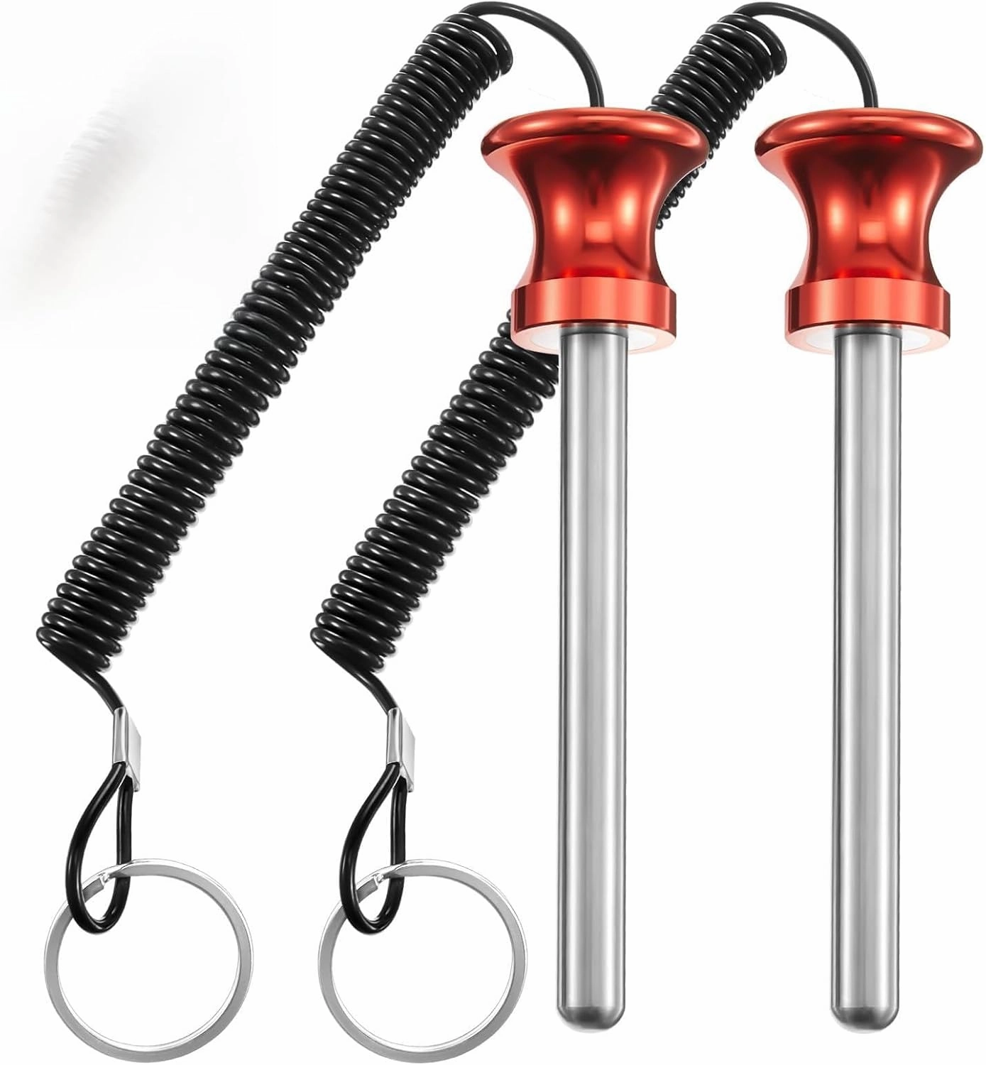 Lasnten 2 Pcs Weight Stack Pin Magnetic Universal Gym Weight Pin 0.4 inch Drop Set with Pull Rope for Plate Apertures Above 10.5 mm Heavy Duty
