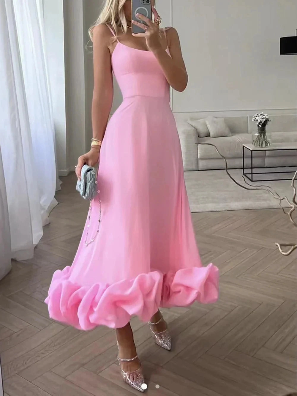 Lavender Ruffle Dress - Lightweight Summer Streetwear Fashion