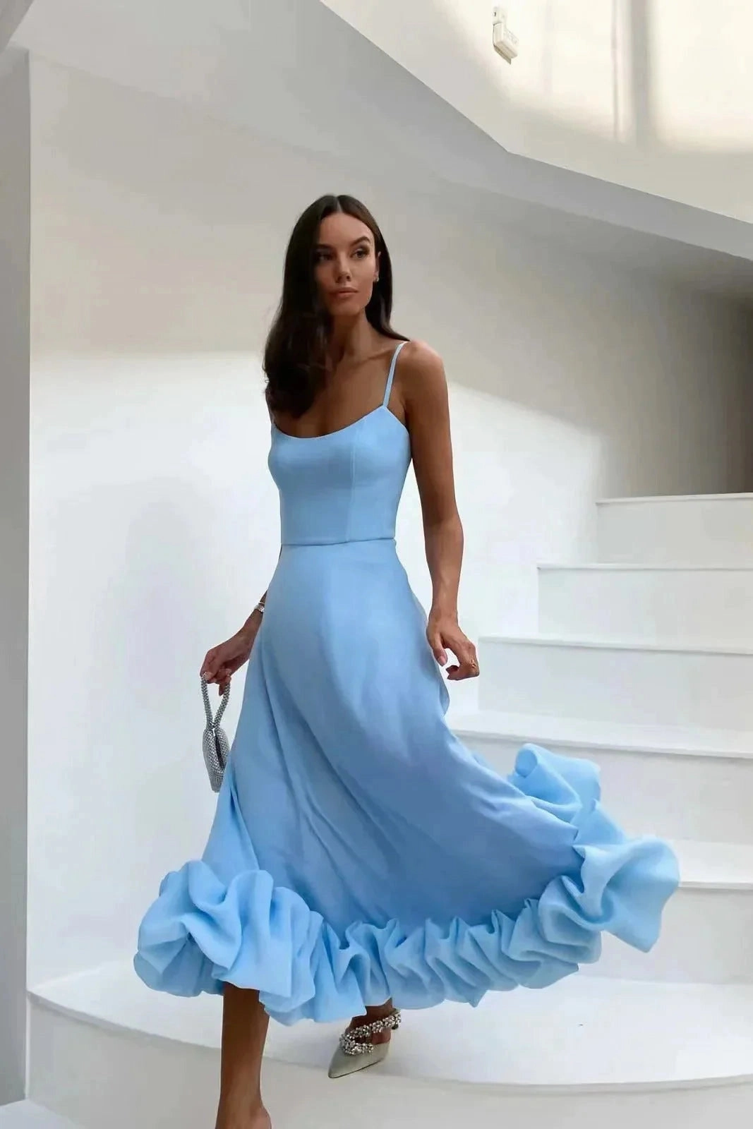Lavender Ruffle Dress - Lightweight Summer Streetwear Fashion