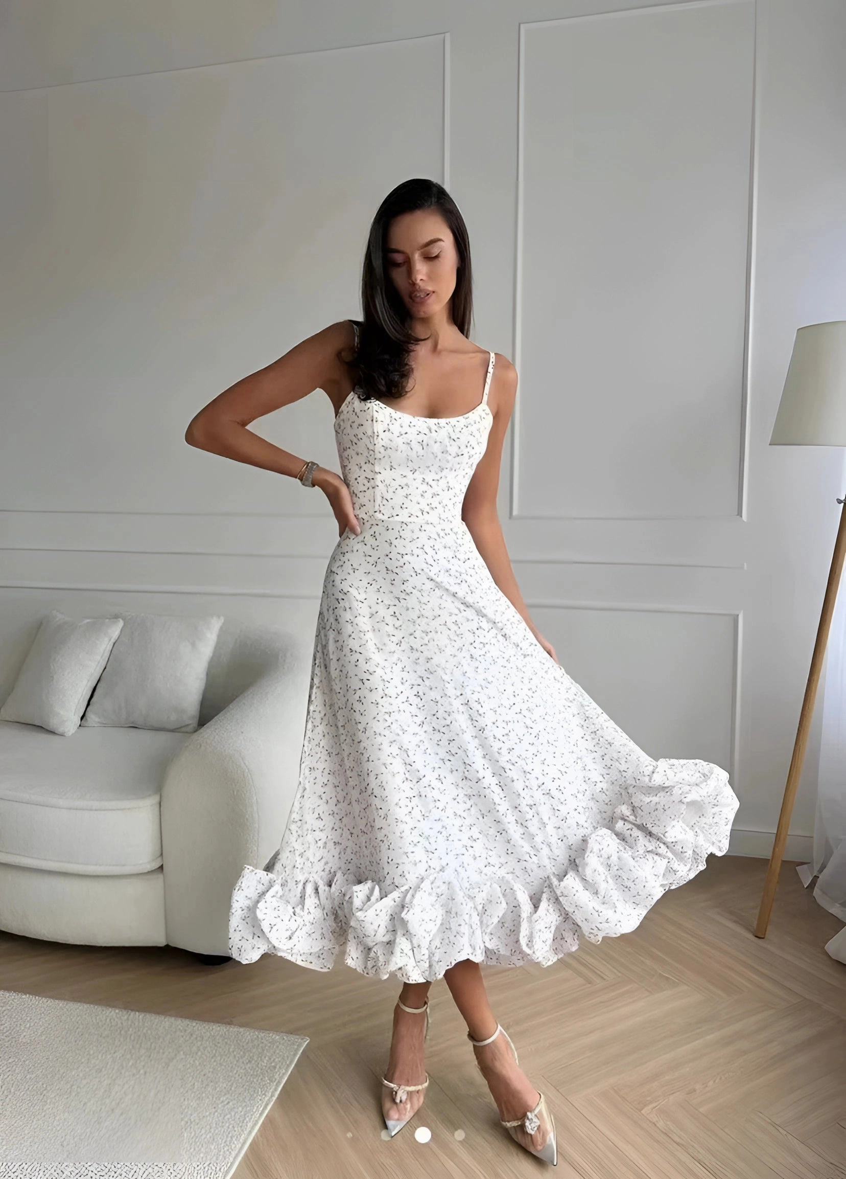 Lavender Ruffle Dress - Lightweight Summer Streetwear Fashion
