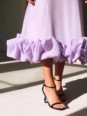 Lavender Ruffle Dress - Lightweight Summer Streetwear Fashion