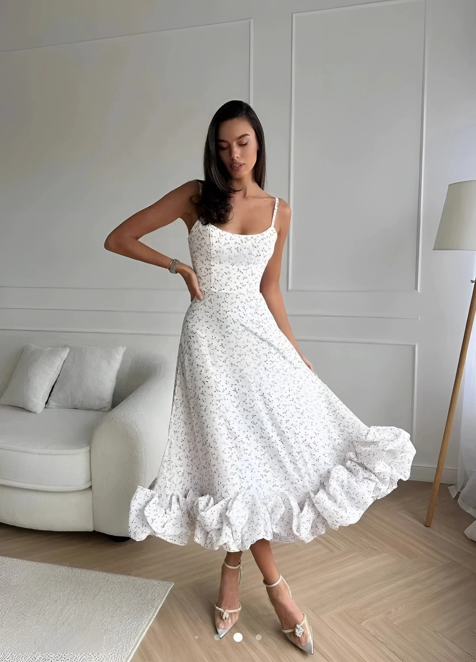 Lavender Ruffle Dress - Lightweight Summer Streetwear Fashion