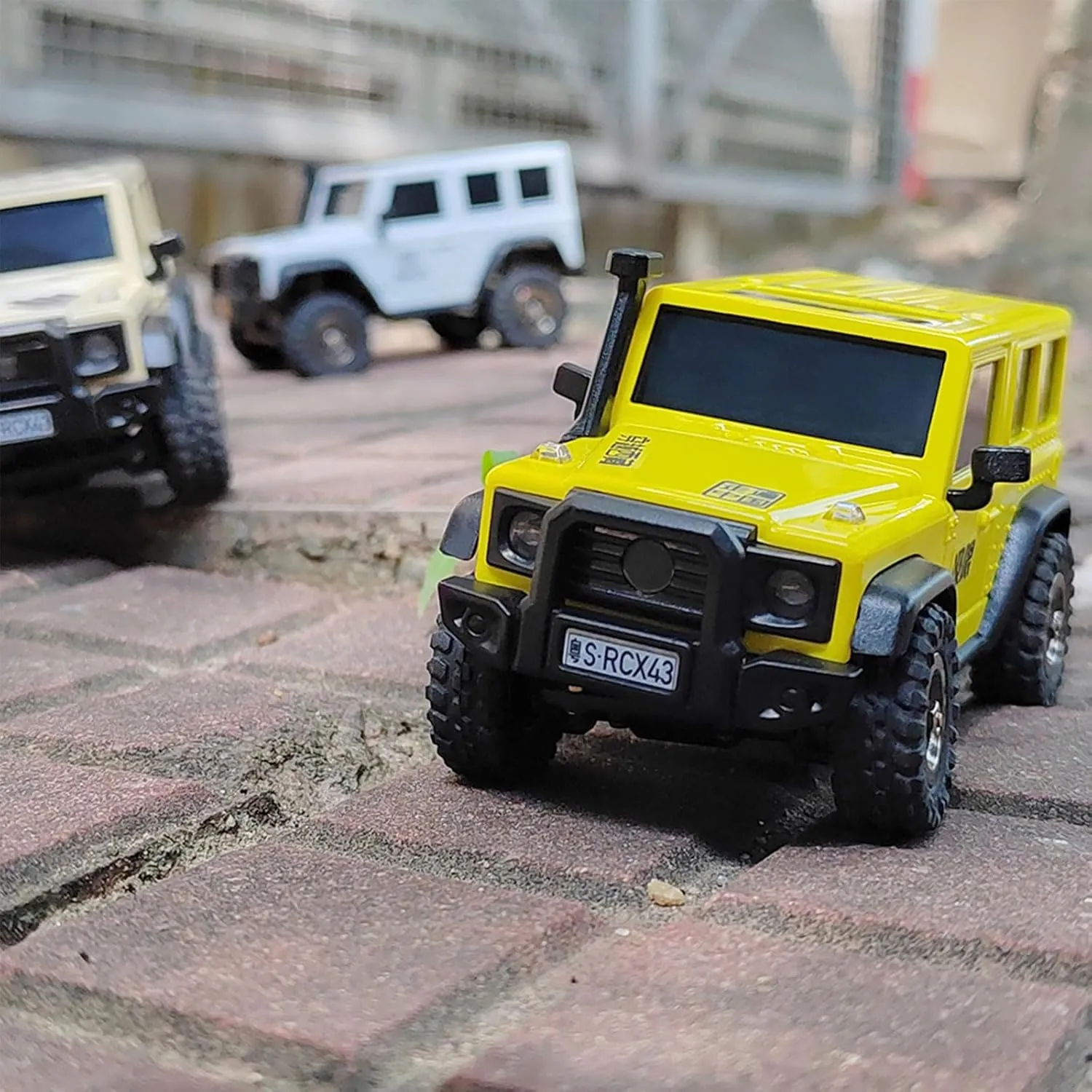 LDARC 1:43 Scale Mini RC Crawler RTR RC Rock Truck 4x4 2.4GHZ Hobby Grade Remote Control Car Model Vehicle RC Buggy, Comes with a DIY Replaceable Body Shell(Lemon Yellow)