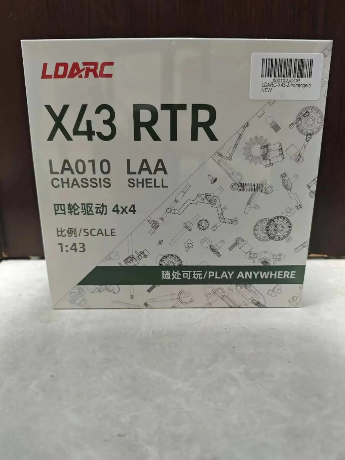 LDARC 1:43 Scale Mini RC Crawler RTR RC Rock Truck 4x4 2.4GHZ Hobby Grade Remote Control Car Model Vehicle RC Buggy, Comes with a DIY Replaceable Body Shell(Lemon Yellow)