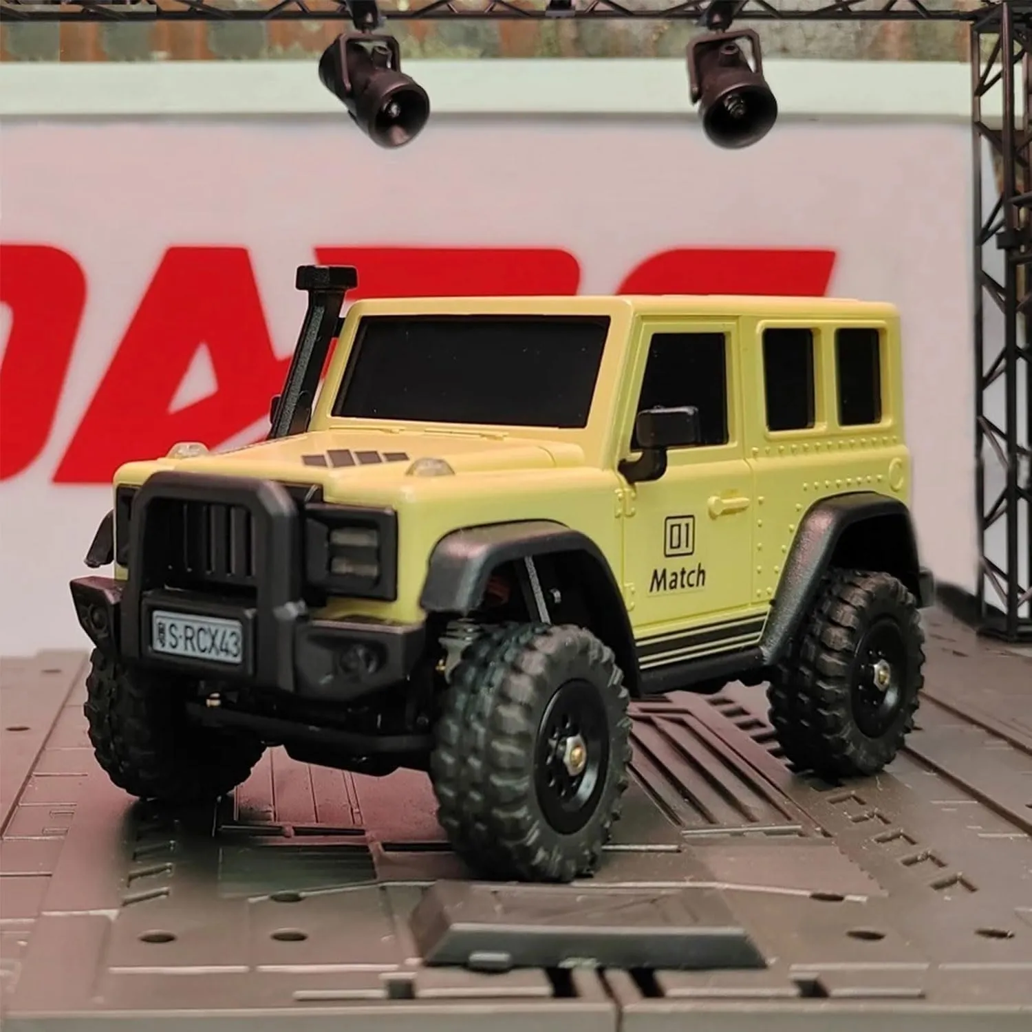 LDARC 1:43 Scale Mini RC Crawler RTR RC Rock Truck 4x4 2.4GHZ Hobby Grade Remote Control Car Model Vehicle RC Buggy, Comes with a DIY Replaceable Body Shell(Lemon Yellow)