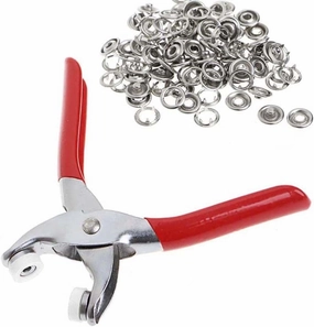 Leadigol Snap Fasteners Kit, 100 Sets Snap Buttons   Fastener Pliers Press Tool Kit, No-Sew Button Fasteners Studs for DIY Sewing Crafting
