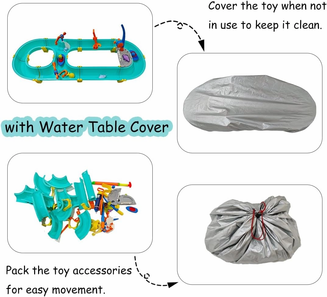 Leak-Proof Kids Water Table with Cover, Outdoor Play Toys Playset for Toddlers 3-5 Ages 4-8 for Outside Garden Beach Pool