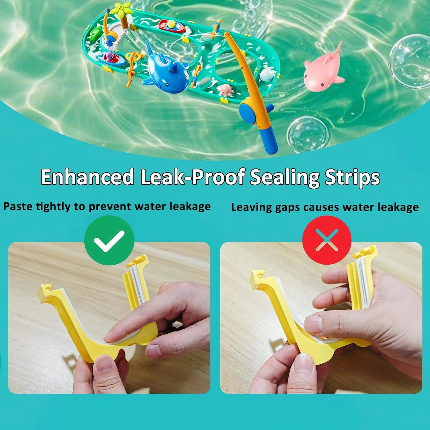 Leak-Proof Kids Water Table with Cover, Outdoor Play Toys Playset for Toddlers 3-5 Ages 4-8 for Outside Garden Beach Pool