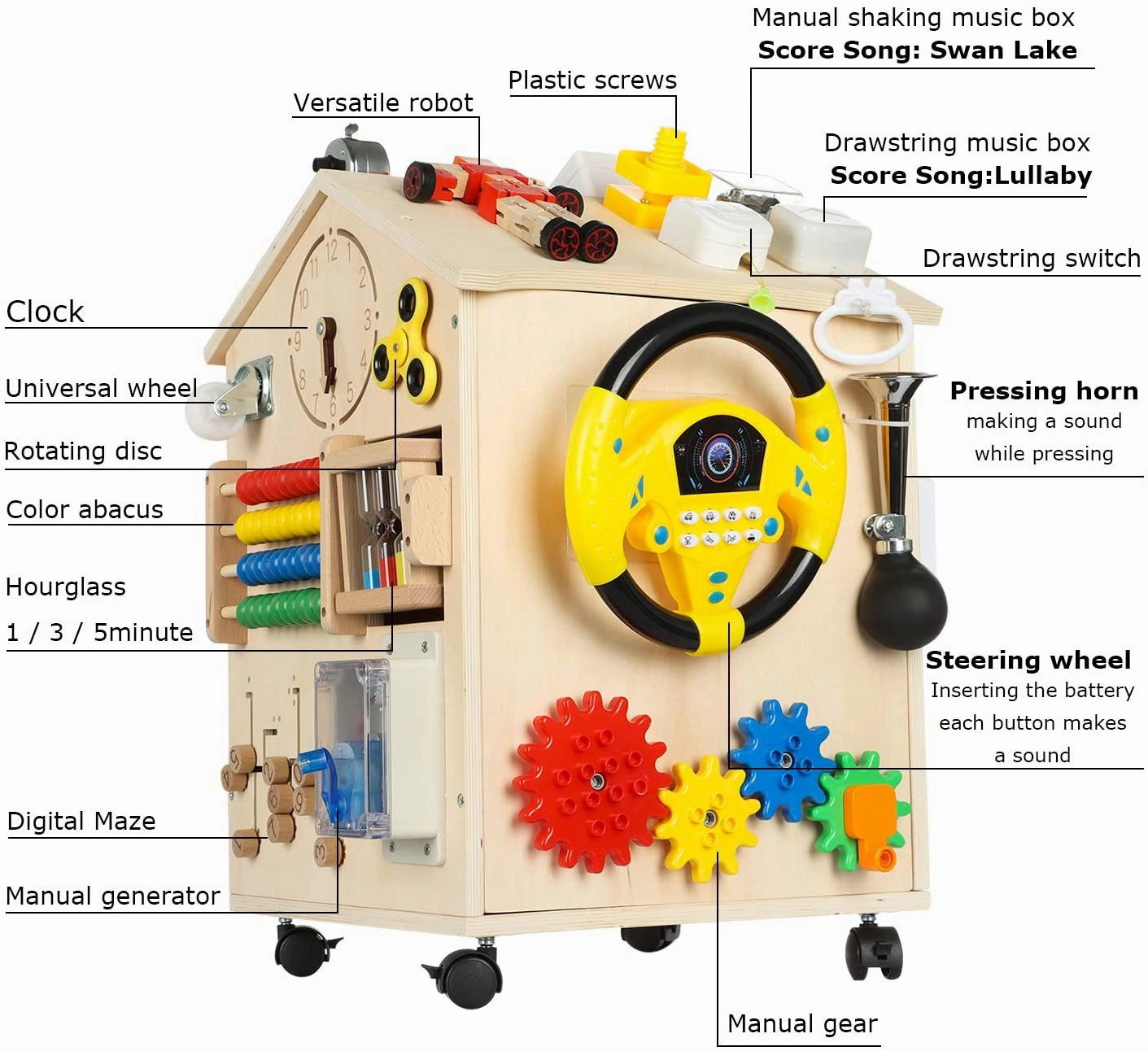 Learn Dress Active 3  Old Kids - Music Travel Learning Car Genenic Toys to Board Busy for High-end design Toddlers-38-IN-1 for Year Board House Busy and House Airplane Low-price Toys Toy or for