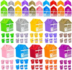 Learning Montessori Toys for Toddlers 2-4 Years 70 PCS Animal Educational Sensory Counting Matching Sorting Stacking Toy Fine Motor Games for Kids Party Favors Birthday Gifts for Girls Boys
