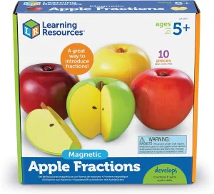 Learning Resources Magnetic Apple Fractions, Multi-color, 10.5 x 10.4 x 3.2 inches (LER0904)