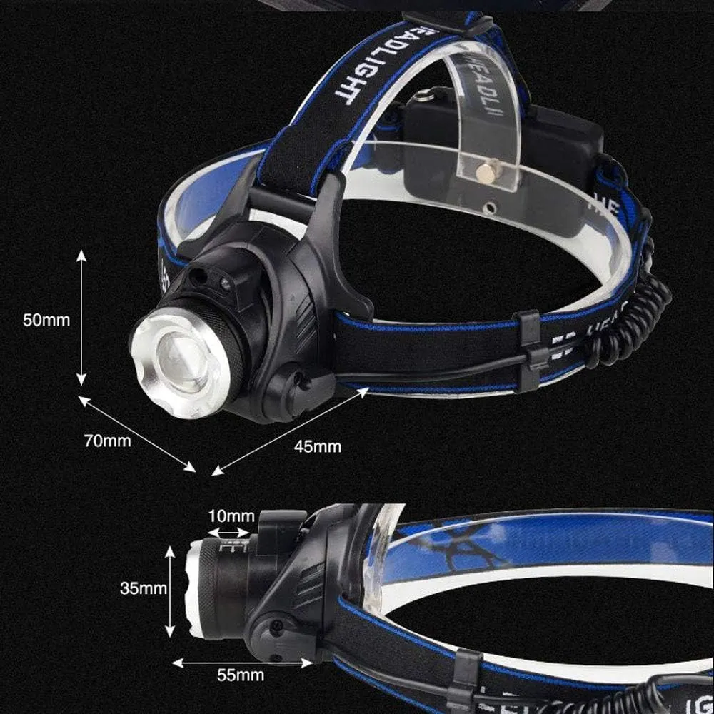 LED Head Torch,Headlamps Led Headlamp Zoomable Headlight Head Torch Flashlight Head Lamp by Battery for Fishing