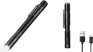 LED Pen Light, Zoomable Penlight Flashlight Pocket Size Clip Flashlight Small Mini Handheld Slim Flashlight for Nurse