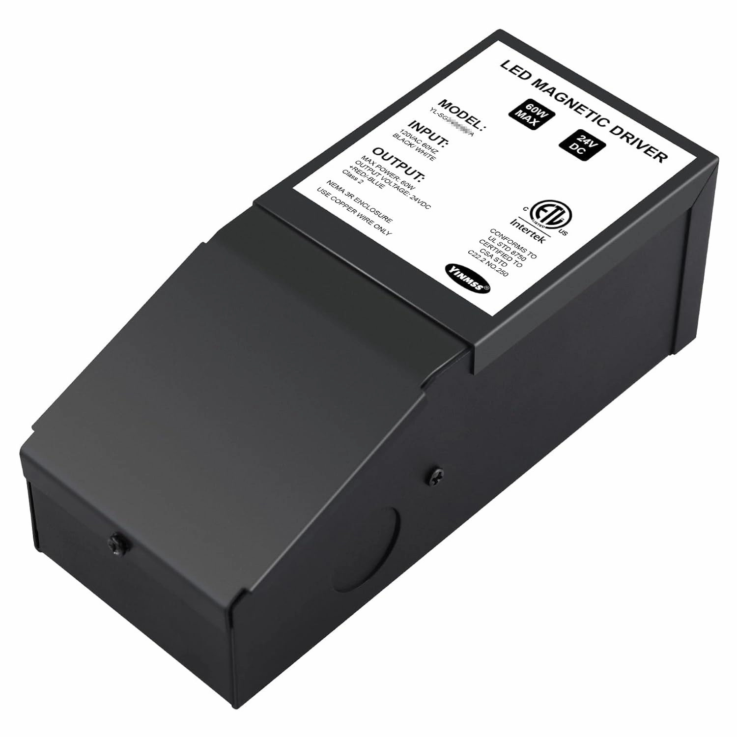 LED Driver 24V 60W Magnetic Dimmable LED Transformer,Magnetic Power Supply 120VAC to 24VDC,Compatible with Lutron and Leviton Dimmers, for LED Strip Lights, Kitchen, Cabinet, ETL Listed