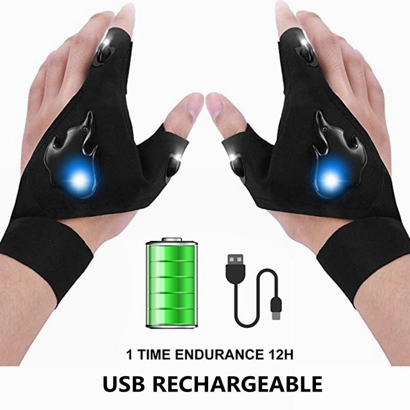 LED Flashlight Rechargeable Gloves